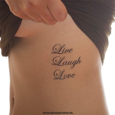 10 x Live Laugh Love - Black Tattoo Lettering - Temporary Skin Tattoo (10)