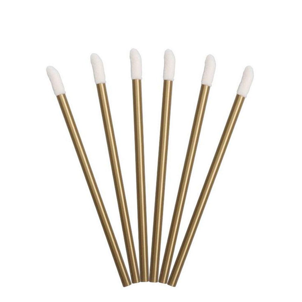 300PCS Disposable Lip Brushes Kits Lipstick Gloss Wands Applicator Perfect Makeup Tool (Gold)