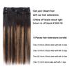 5 Pieces 18" Remy Clip in Hair Extensions Human Hair Natural Black to Chestnut Brown Highlight Black Ombre - Silky Straight Short Thick Real Hair Extensions for Women (18 inches, (1BT6) P1B, 90grams) view 3