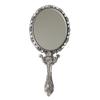 SEHAMANO HOME Vintage Hand Mirror with Embossed Rose on The Back Handheld Makeup Beauty Metal Mirror Compact Purse Small Mirror (Tin (Matt Silver)) view 2