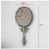 SEHAMANO HOME Vintage Hand Mirror with Embossed Rose on The Back Handheld Makeup Beauty Metal Mirror Compact Purse Small Mirror (Tin (Matt Silver)) view 4