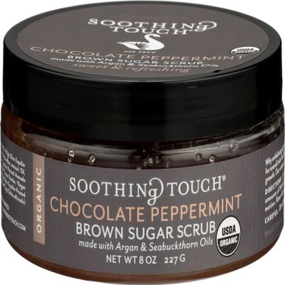 Soothing Touch Organic Herbal Brown Sugar Scrub, Chocolate Peppermint, 8 Oz