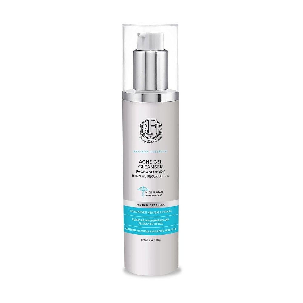 Acne Face wash Treatment with Benzoyl Peroxide 10% - Fight Acne Blemishes on Contact for Cystic Breakouts, Oily Skin, Clogged Pores, Blackhead, Whitehead & Pimples. Achieve Clear Skin.