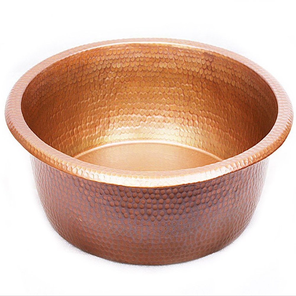 Small 17" Pedicure Spa Foot Soak Hammered Copper Pedicure Bowls Sets of 1,2,4 or 6 (1)