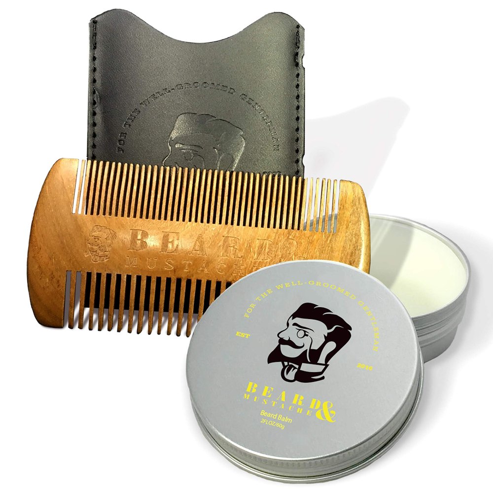 Beard & Mustache Comb and Balm Care Kit