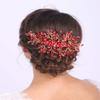 Aimimier Bridal Red Hair Comb Ruby Sapphire Emerald Amethyst Black Pink Crystal Hair Piece Wedding Hair Accessories for Women and Girls (Red) view 1