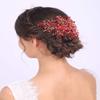 Aimimier Bridal Red Hair Comb Ruby Sapphire Emerald Amethyst Black Pink Crystal Hair Piece Wedding Hair Accessories for Women and Girls (Red) view 3
