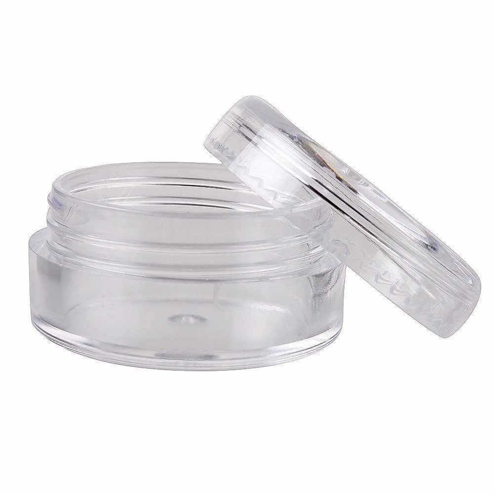 100 Pcs Clear Empty Plastic Cosmetic Containers 5 Gram Size Pot Jars Eyshadow Container Lot excellent for storing many cosmetics conveniently
