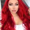 Red Lace Front Wigs for Women Pastel Red Lave Front Wigs Pre Plucked Hairline Long Wavy Glueless Lace WIg Synthetic Heat Resistant Fiber Hair Middle Parting Wave Hot Red Wigs Drag Cosplay 24inch view 2