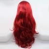 Red Lace Front Wigs for Women Pastel Red Lave Front Wigs Pre Plucked Hairline Long Wavy Glueless Lace WIg Synthetic Heat Resistant Fiber Hair Middle Parting Wave Hot Red Wigs Drag Cosplay 24inch view 4
