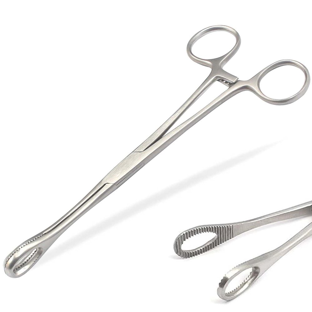 AAProTools Body Piercing Sponge Forceps Unslotted 7" Stainless Steel Professional Septum Ear Nipple Belly Nose Tongue Lip Navel Eyebrow
