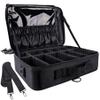 gzcz Large Capacity Travel Makeup Train Case,Professional Cosmetic Bags for Women,Portable Makeup Brush Bag Organizer Storage with Adjustable Dividers and Shoulder Strap view 1