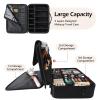 gzcz Large Capacity Travel Makeup Train Case,Professional Cosmetic Bags for Women,Portable Makeup Brush Bag Organizer Storage with Adjustable Dividers and Shoulder Strap view 4