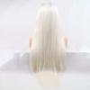 Platinum Blonde Lace Front Wigs for Women Blonde Long Synthetic Wigs with Dark Roots Ombre Blonde Long Straight Real Hair Wig Glueless Heat Resistant Drag Cosplay Daily Party Use 24inches view 3