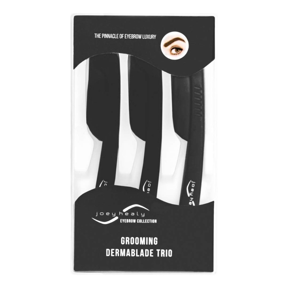 Joey Healy Grooming Dermablade Trio, Precision Eyebrow Shaper, Eyebrow Razors with Safety Closure
