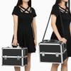 Yaheetech Rolling Makeup Train Case 3 in 1 Cosmetic Makeup Case Large Aluminum Trolley Makeup Travel Case Professional Rolling Cosmetic Beauty Storage, with 360 Swivel Wheels, Black view 2