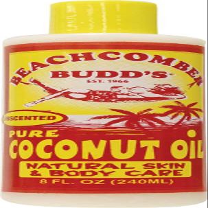 Hawaiian Beachcomber Budd Pure Coconut Oil 8 oz. Unscented 8 Bottles