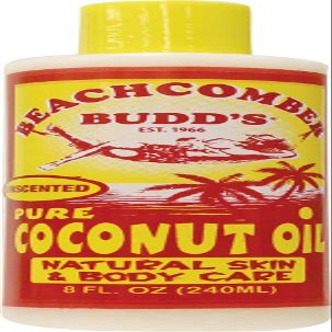Hawaiian Beachcomber Budd Pure Coconut Oil 8 oz. Unscented 8 Bottles