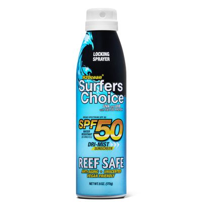 H2Ocean Surfers Choice SPF 50 Spray - Quick-Drying Sunscreen Spray for Tattoo Aftercare & UV Protection - Reef-Safe Sun Protection for All Ages - 6 oz