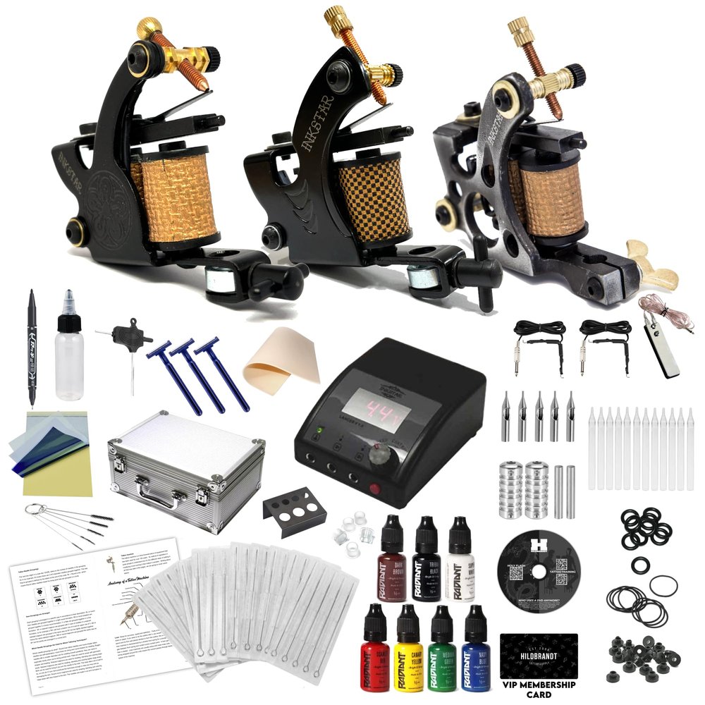 Tattoo Kit Inkstar Tattooing Set (Apprentice C + Radiant 7 Colors + Case)