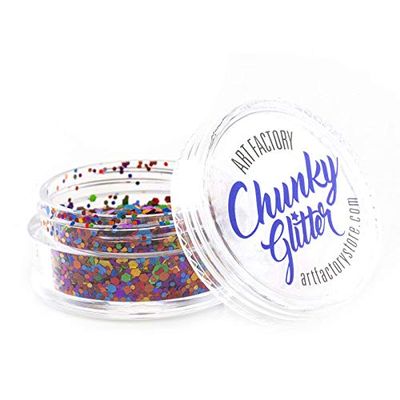Art Factory Chunky Glitter - Rainbow Pride (10 ml), Cosmetic Grade Polyester Glitter For Face, Body, Hair