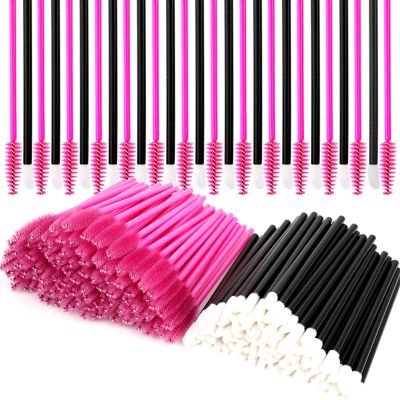 Teenitor 200 Pcs Mascara Wands & Lip Applicators Disposable, Lip gloss Lipstick Tester Disposable Makeup Applicators, Hot Red