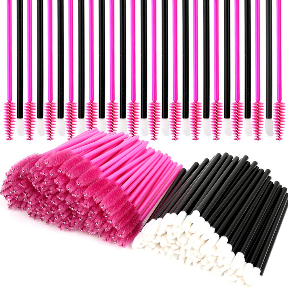 Teenitor 200 Pcs Mascara Wands & Lip Applicators Disposable, Lip gloss Lipstick Tester Disposable Makeup Applicators, Hot Red