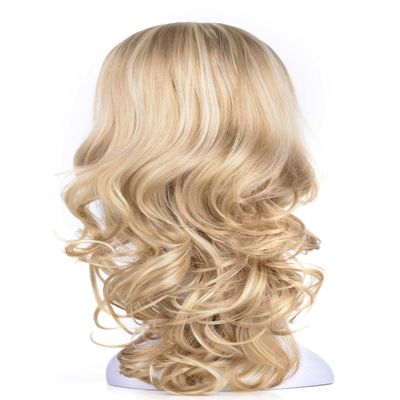 Onedor 23" Curly Hair Women Ladies 3/4 Half Wig Premium Japanese Synthetic fibers Wigs with Secured Mesh Head Cap (R1488H)