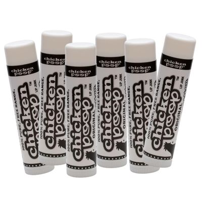 .15 oz. Chicken Poop ORIGINAL FLAVOR Lip Junk for Dry, Chapped Lips, LIP BALM PACK OF 6