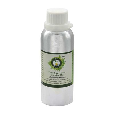 Sunflower Oil | Helianthus Annuus | Sunflower Seed Oil | for Hair | for Cooking | for Body | for Face | Unrefined | 100% Pure Natural | Cold Pressed | 1250ml | 42oz by R V Essential