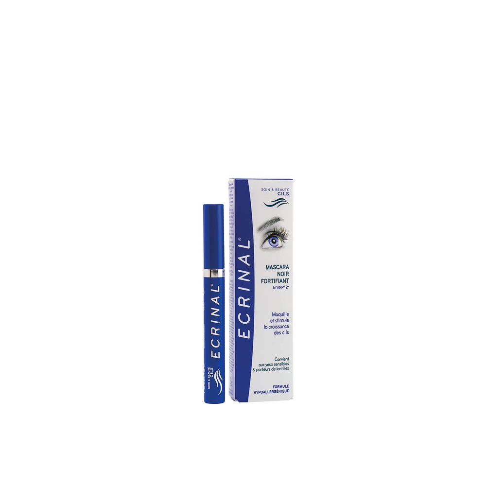 Ecrinal Lash Strengthening Black Mascara ANP2+ Hypoallergenic for Volume & Length Growth Safe for Sensitive Eyes and Contact Lenses 0.27 oz