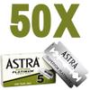 Astra Platinum Double Edge Safety Razor Blades, 50 Blades (10 x 5) view 1