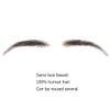 False Eyebrows, CliCling Human Hair Artificial Real Hair Handmade Crochet False Brows Invisible Realistic Natural Fake Eyebrows(Black) view 3