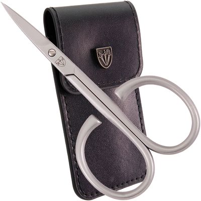 3 Swords Germany - brand quality STAINLESS STEEL INOX CURVED CUTICLE SCISSORS - STRONG SCISSORS FOR STRONG PEOPLE with case by 3 Swords Germany