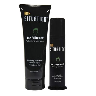 Hair Situation Mr. Groomed Pomade and Mr. Vibrant Men's Shampoo