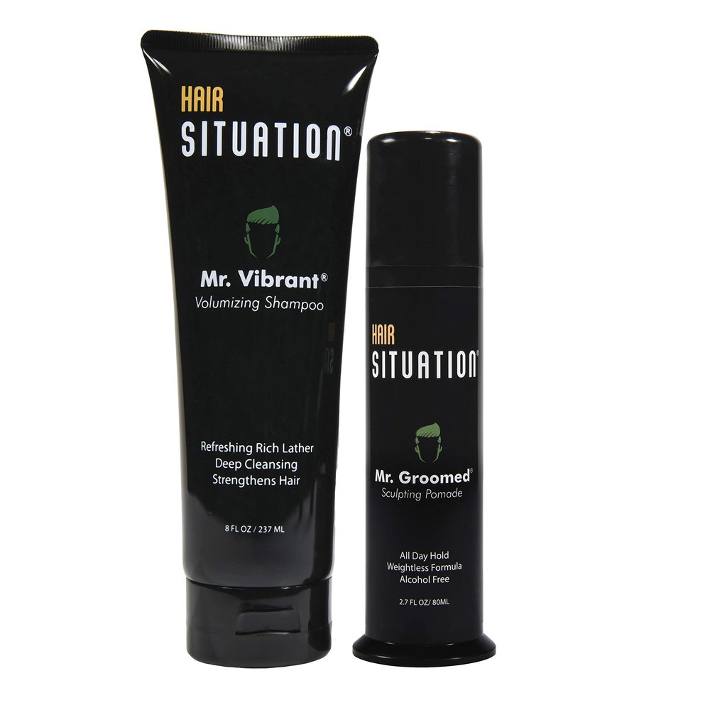 Hair Situation Mr. Groomed Pomade and Mr. Vibrant Men's Shampoo