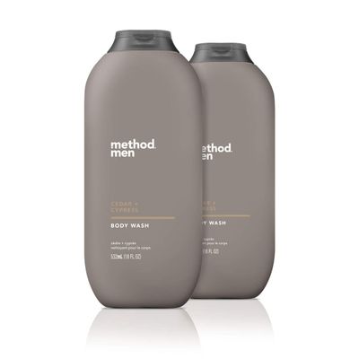 Method Men, Cedar + Cypress Body Wash, 18oz (2 Pack)