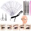 Eyebrow Stencils Kit 12Pcs Eyebrow Template with Strap Reusable Eyebrow Grooming Kit Including Eyebrow Pencils,Razor,Scissors,Tweezers for Women Eyebrow Shaping Assistant Tool view 1