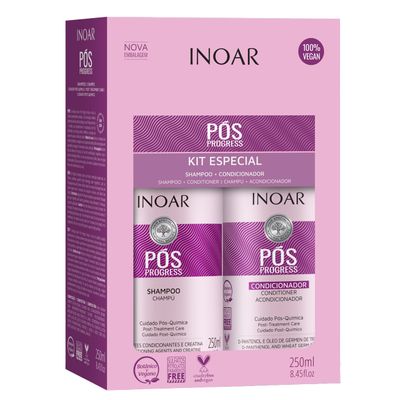 Inoar Ps Progress Duo Kit, Shampoo & Conditioner for Post-Treatment Care, 8.45 fl.oz. Each