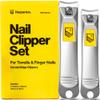 Ultra Sharp Nail Clippers Set - 2 Pack Stainless Steel Fingernail & Toenail Trimmers with Built-in Nail File for Women & Seniors (Silver) view 1