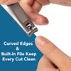 Ultra Sharp Nail Clippers Set - 2 Pack Stainless Steel Fingernail & Toenail Trimmers with Built-in Nail File for Women & Seniors (Silver) view 4