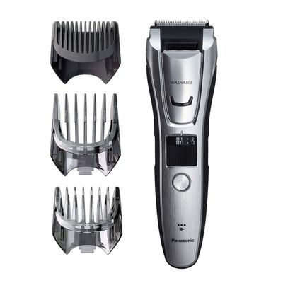 Panasonic Multi-Groomer Electric Beard Trimmer for Men, Mens Trimmer for Beard, Hair and Body, 39 Trim Length Settings with 3 Attachments, Corded/Cordless Operation ER-GB80-S (Silver)