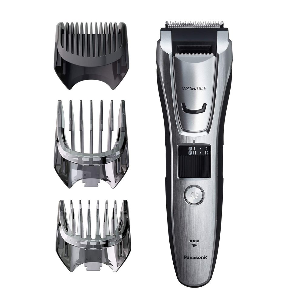 Panasonic Multi-Groomer Electric Beard Trimmer for Men, Mens Trimmer for Beard, Hair and Body, 39 Trim Length Settings with 3 Attachments, Corded/Cordless Operation  ER-GB80-S (Silver)