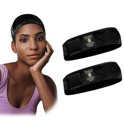 Dreamlover Wig Grip Band, Headband for Keeping Wigs in Place, Black, 2 Pieces