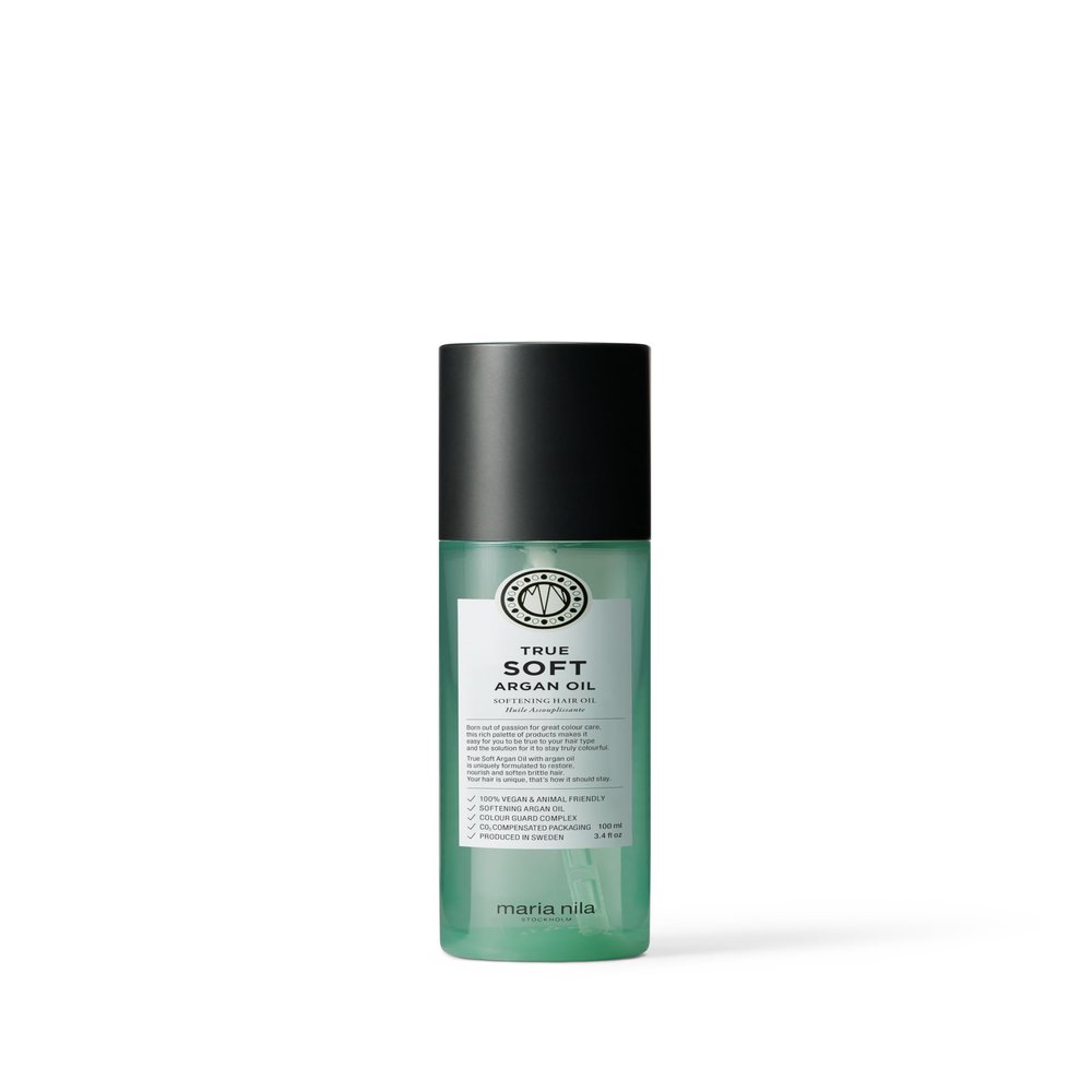 Maria Nila True Soft, Argan Oil 3.4 Fl Oz, For Dry Hair, Easily absorbed, Remoisturises & Reduces Frizz, 100% Vegan & Sulfate/Paraben free