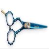 DreamCut Left Handed 5.5" Razor Edge Blue Titanium Coated Barber Hair Scissors view 1