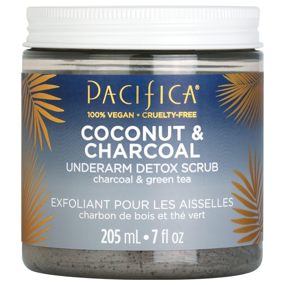 Pacifica Underarm Body Scrub - Armpit Detox Coconut & Charcoal Deodorant Exfoliating & Nourishing for Natural Deodorant Users  Aluminum-Free & Safe for Sensitive Skin, Vegan & Cruelty-Free, 7 fl oz