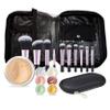 19 pc STARTER KIT w/BRUSHES & CASE (WARM Neutral Shade-Most Popular) Mineral Makeup Foundation Blush Bronzer Illuminating Veil Set Bare Skin Matte Powder view 1