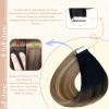 Full Shine Tape in Hair Extensions, Color 1B Off Black to 6 Medium Brown and 27 Honey Blonde, 12 Inch, 30g, 20PCS, Invisible Double Sided Remy Human Hair Extensions Tape in for Women view 4