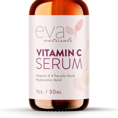 Eva Naturals Vitamin C Serum 20%, Hyaluronic & Ferulic Acid, 1 oz